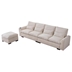 Terra Veda 114 Modular Sofa with Reversible Ottoman USB Ports & Cup Holder - Beige