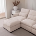 Terra Veda 114 Modular Sofa with Reversible Ottoman USB Ports & Cup Holder - Beige - CAB3575