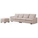 Terra Veda 114 Modular Sofa with Reversible Ottoman USB Ports & Cup Holder - Beige - CAB3575