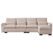 Terra Veda 114 Modular Sofa with Reversible Ottoman USB Ports & Cup Holder - Beige - CAB3575