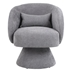 Arlington Swivel Accent Chair - Light Gray Linen Fabric - Wooden Base with 360-Degree Swivel