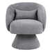 Arlington Swivel Accent Chair - Light Gray Linen Fabric - Wooden Base with 360-Degree Swivel - CAB3578