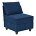 Xerinda Single Seat of Module Sofa without Armrest - Navy Blue Corduroy Velvet