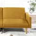 Summit 80" Convertible Sofa Bed - Mustard Polyfiber - Rubberwood Legs - CAB3596