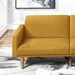 Summit 80" Convertible Sofa Bed - Mustard Polyfiber - Rubberwood Legs - CAB3596