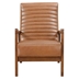 Pamela Accent Chair - Brown Faux Leather - Walnut Finish Frame