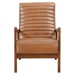 Pamela Accent Chair - Brown Faux Leather - Walnut Finish Frame - CAB3601