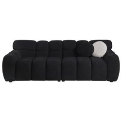 Gatlinburg 87" Boucle Sofa - 3 Seater - Black 