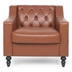 Gideon Club Chair - Light Brown Polyurethane - Birch Wood Legs