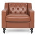 Gideon Club Chair - Light Brown Polyurethane - Birch Wood Legs - CAB3620