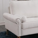 Winston 77" Sofa with Copper Nail Accents - White Velvet - Rubber Wood Legs - CAB3622