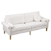 Winston 77" Sofa with Copper Nail Accents - White Velvet - Rubber Wood Legs - CAB3622