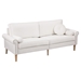 Winston 77" Sofa with Copper Nail Accents - White Velvet - Rubber Wood Legs - CAB3622