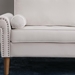 Winston 77" Sofa with Copper Nail Accents - White Velvet - Rubber Wood Legs - CAB3622