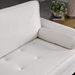 Winston 77" Sofa with Copper Nail Accents - White Velvet - Rubber Wood Legs - CAB3622