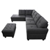 Rancho Mirage 98" Sectional Sofa with Chaise and Ottoman - Charcoal Grey Linen