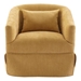 Blossom Hill Swivel Accent Armchair - Mustard Yellow Linen Blend - Metal Frame - CAB3631