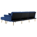 Lyravera 110 Modern Velvet Upholstered Reversible Sectional Sofa Bed - 3 Seat Reversible with Movable Ottoman and Nailhead Trim - Blue - CAB3635