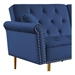 Lyravera 110 Modern Velvet Upholstered Reversible Sectional Sofa Bed - 3 Seat Reversible with Movable Ottoman and Nailhead Trim - Blue - CAB3635