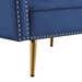 Lyravera 110 Modern Velvet Upholstered Reversible Sectional Sofa Bed - 3 Seat Reversible with Movable Ottoman and Nailhead Trim - Blue - CAB3635