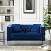 Mystic 59" Loveseat - Blue Velvet - Silver Nailhead Trimmed and Chrome-Plated Legs - CAB3638