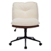 Kembleton Office Chair with Wheels - Oversize Seat - Dark Brown and White - Polyurethane Leather