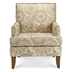 Vallia Accent Chair - Beige and Yellow - Birch Legs