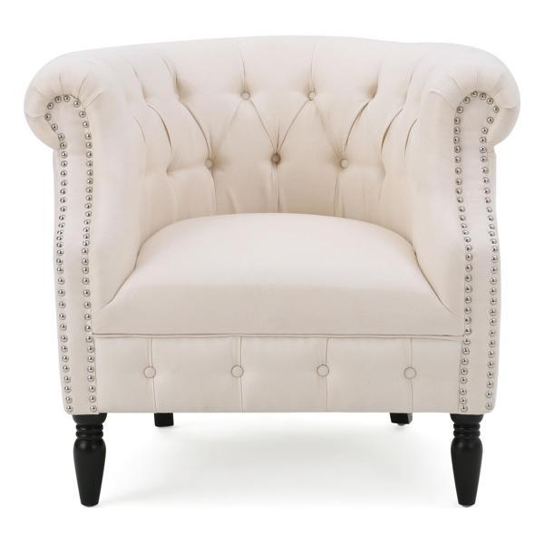 Oona Club Chair - Beige Fabric 