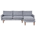 Rize 86" L-Shaped Sofa with Padded Cashmere - Grey Velvet - Wood Frame - CAB3662