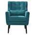 Tallulah Accent Chair - Teal Chenille - Light Brown Wood Legs