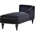 Eclipse 58" Chaise Lounge - Black Velvet - Solid Wood Legs