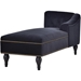 Eclipse 58" Chaise Lounge - Black Velvet - Solid Wood Legs - CAB3685