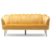 Vynzale 76" 3 Seater Sofa - Honey Velvet - Gold Finish Iron Legs