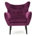 Noxley Mid-century Accent Chair - Fuchsia Velvet - Black Leg Finish - CAB3701