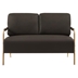 Kyralis Small Loveseat 2 Seater - Coffee Fabric - Metal Leg