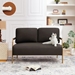 Kyralis Small Loveseat 2 Seater - Coffee Fabric - Metal Leg - CAB3702