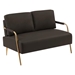 Kyralis Small Loveseat 2 Seater - Coffee Fabric - Metal Leg - CAB3702