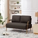 Kyralis Small Loveseat 2 Seater - Coffee Fabric - Metal Leg - CAB3702