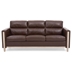 Hedgerow 79" Comfortable Solid Wood Three Seater Sofa - Soft Cushions - Brown Polyurethane