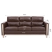 Hedgerow 79" Comfortable Solid Wood Three Seater Sofa - Soft Cushions - Brown Polyurethane - CAB3706