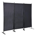 Brindlemark Room Divider - 6 Ft 3-Panel Folding Privacy Screen with Metal Stand - Black