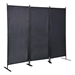 Brindlemark Room Divider - 6 Ft 3-Panel Folding Privacy Screen with Metal Stand - Black - CAB3710