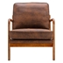 Hortensia Accent Chair - Coffee Boucle - Teak Color Rubber Wood Legs