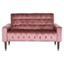 Wellesley Velvet Loveseat - Blush - Birch Wood Legs with Gold Accents