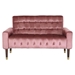 Wellesley Velvet Loveseat - Blush - Birch Wood Legs with Gold Accents - CAB3732