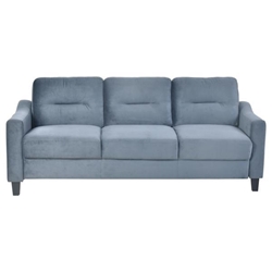 Ipswich 77" Sectional Sofa - 3 Seat Reversible - Gray Velvet Fabric 