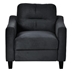 Ipswich 32" Loveseat - Black Velvet Fabric - Solid Wood Frame