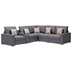 Briallen 106" Sectional Sofa with Console Table - Gray Linen Fabric - Interchangeable Legs