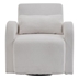 Morven Accent Chair - White Teddy Fabric - Curved Arms and Thick Cushioning