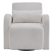 Morven Accent Chair - White Teddy Fabric - Curved Arms and Thick Cushioning - CAB3744